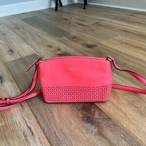 Kate Spade Millie Wakefield Lane Coral Pink Pebble Leather Crossbody Hanbag